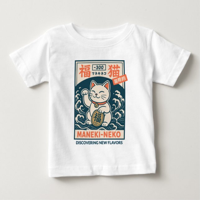 Camiseta Para Bebê Maneki-Neko (Frente)