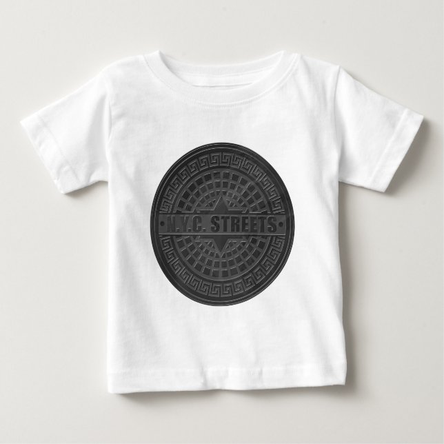 Camiseta Para Bebê Manhole Cobrir Black Marble (Frente)