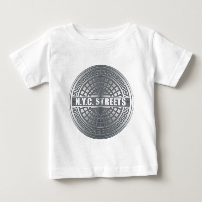 Camiseta Para Bebê Manhole NYC (Frente)