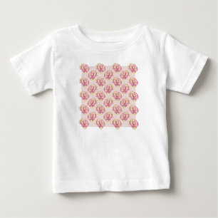 Camiseta Para Bebê Manteiga Floral e Leitão de Rosas Doce