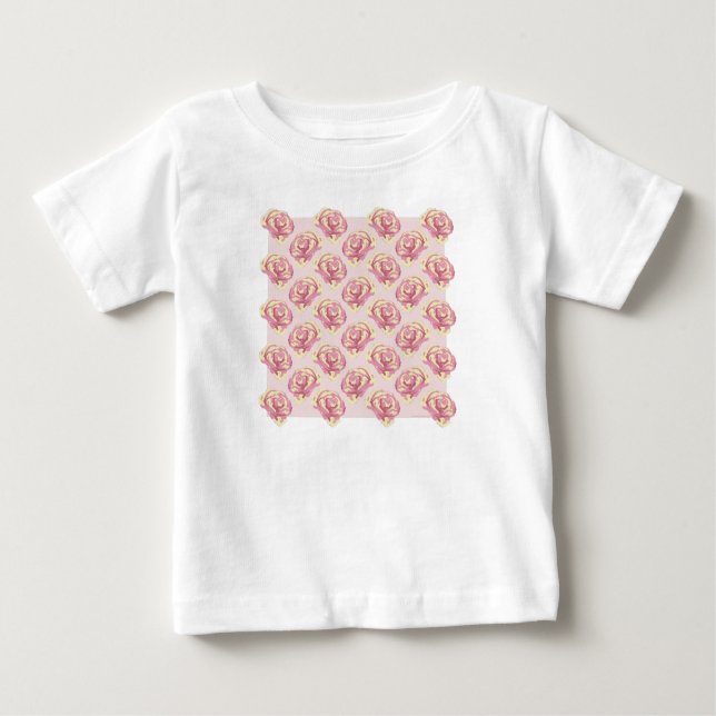 Camiseta Para Bebê Manteiga Floral e Leitão de Rosas Doce (Frente)