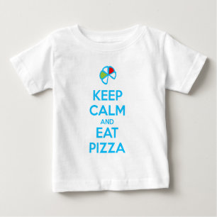 Camiseta Para Bebê Mantenha a Calma e Coma Pizza 1