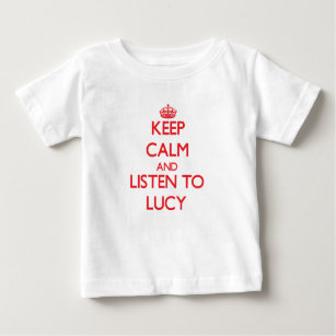 Camiseta Para Bebê Mantenha a calma e escute Lucy