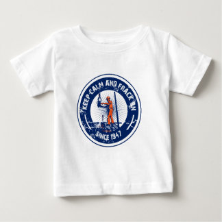 Camiseta Para Bebê Mantenha a calma & o Frack sobre.  Desde 1947.