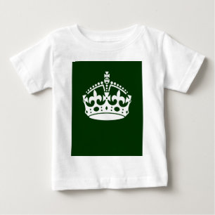Camiseta Para Bebê Mantenha a coroa calma na decoração verde
