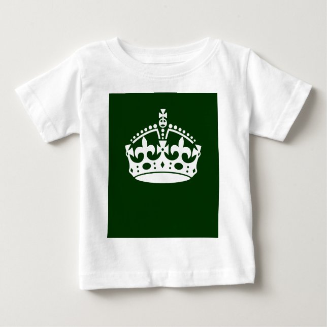 Camiseta Para Bebê Mantenha a Coroa Calma no Decor Verde (Frente)