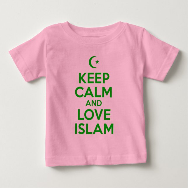 Camiseta Para Bebê Mantenha Calmo Amor Islã (Frente)