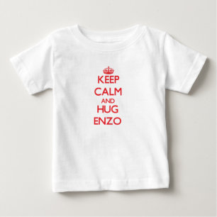 Camiseta Para Bebê Mantenha calmo e ABRAÇO Enzo