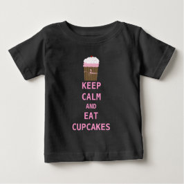 CAMISETA PARA BEBÊ MANTENHA CUPCAKES CALM E COMA