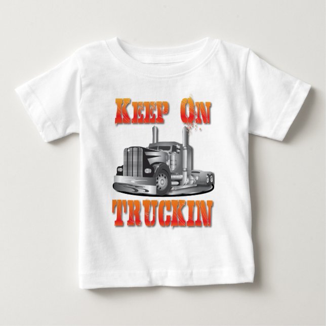 Camiseta Para Bebê Mantenha em Truckin (Frente)