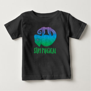 Camiseta Para Bebê Mantenha o Camaleão de Levitação Mágica