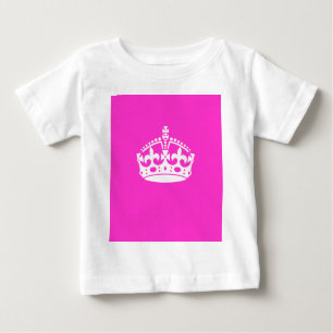 Camiseta Para Bebê Mantenha o símbolo CROWN do CALM em decoração rosa