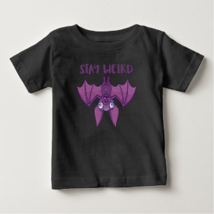 Camiseta Para Bebê Mantenha-se esquisito no Bat de Cartoon