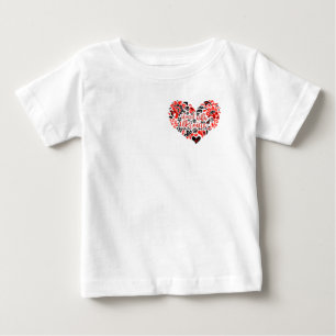 Camiseta Para Bebê Mantenha-se firme com a Ucrânia, com as letras e o