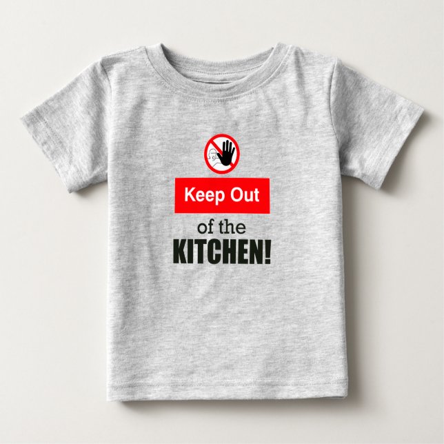 Camiseta Para Bebê Mantenha-se fora da cozinha, picleball engraçado (Frente)