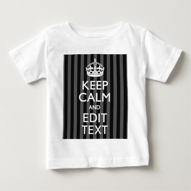 Camiseta Para Bebê Mantenha-se personalizado CALMANDO seu texto em fa (Frente)