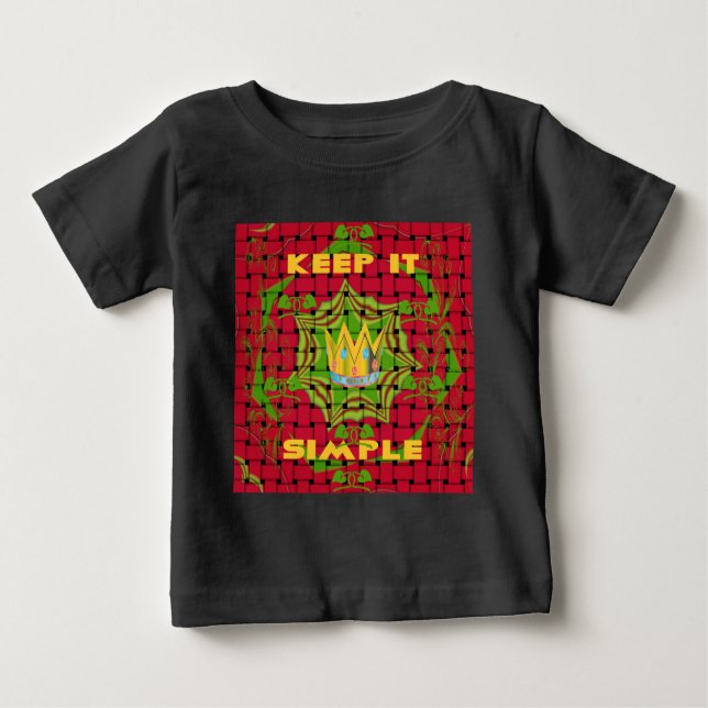 Camiseta Para Bebê Mantenha Simples: impressão Floral Vermelho De For (Frente)