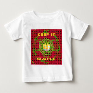 Camiseta Para Bebê Mantenha Simples: impressão Floral Vermelho De For