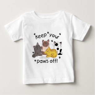 Camiseta Para Bebê Mantenha suas patas desligadas (gatos)