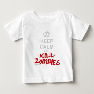 Camiseta Para Bebê Mantenha zombis calmos e do matar - para continuar