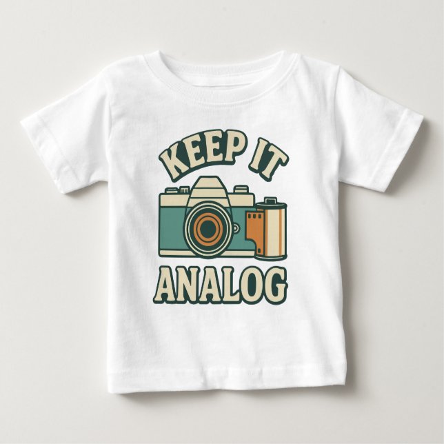 Camiseta Para Bebê Manter analógico (Frente)