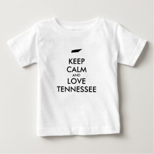 Camiseta Para Bebê Manter calmo e amar o tennessee personalizável