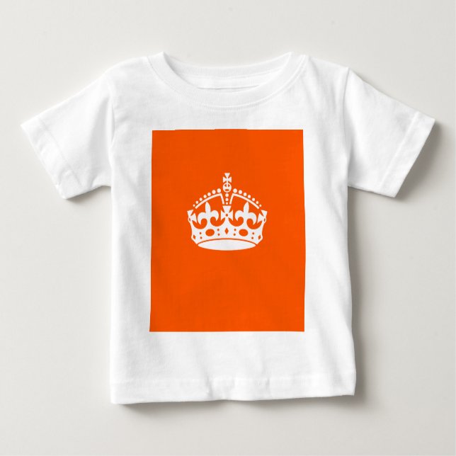 Camiseta Para Bebê Manter Ícone CROWN CALM em Laranja Personalizar is (Frente)