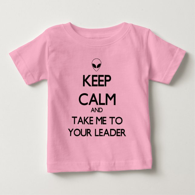 Camiseta Para Bebê Manter Líder Calmo (Frente)