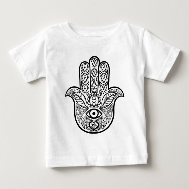 Camiseta Para Bebê Mão inspirada de Hamsa (Frente)
