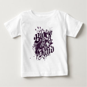Camiseta Para Bebê Mão preta - colagem roxa