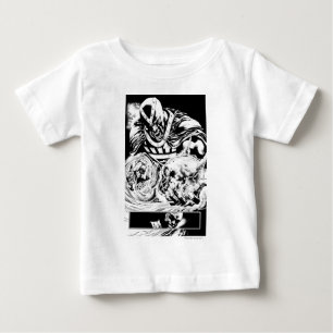 Camiseta Para Bebê Mão preta com painel 2 do crânio