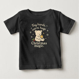 Camiseta Para Bebê Mãos Pequenas, Abraços Quentes, Camiseta de Bebê M