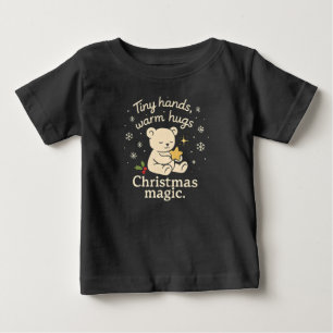 Camiseta Para Bebê Mãos Pequenas, Abraços Quentes, Camiseta de Bebê M