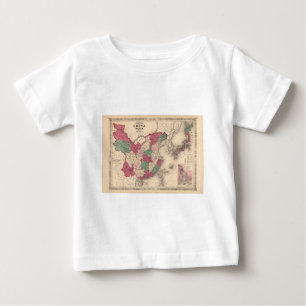 Camiseta Para Bebê Mapa 1868 - a China e o Japão de Johnson