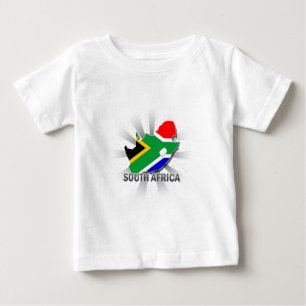 Camiseta Para Bebê Mapa 2,0 da bandeira de África do Sul