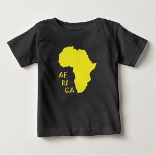 Camiseta Para Bebê Mapa Africano Amarelo Funky