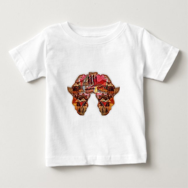 Camiseta Para Bebê Mapa Africano: Celebrar a Estação com a Cultura (Frente)