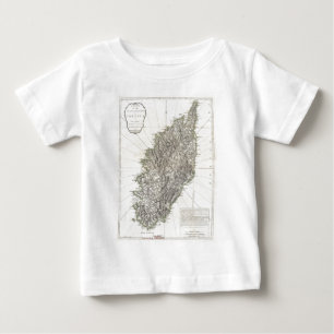 Camiseta Para Bebê Mapa Antigo da Córsega (1794)