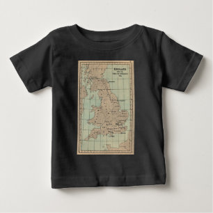 Camiseta Para Bebê Mapa antigo da Inglaterra