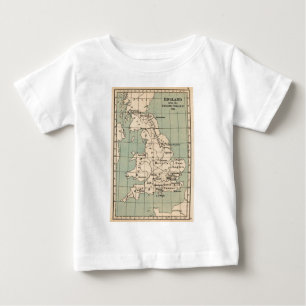 Camiseta Para Bebê Mapa antigo da Inglaterra
