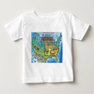 Camiseta Para Bebê Mapa da Geórgia EUA
