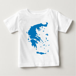 Camiseta Para Bebê Mapa da Grécia