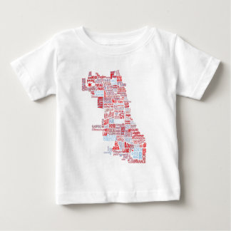 Camiseta Para Bebê Mapa da vizinhança de Chicago