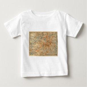 Camiseta Para Bebê Mapa de 1909 Adirondacks do guia do viagem do