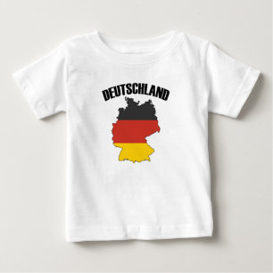 Camiseta Para Bebê Mapa de alemanhas - Bandeira Alemã - Viagem da Ale
