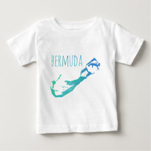 Camiseta Para Bebê Mapa de Bermuda