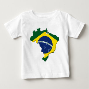 Camiseta Para Bebê Mapa de Brasil