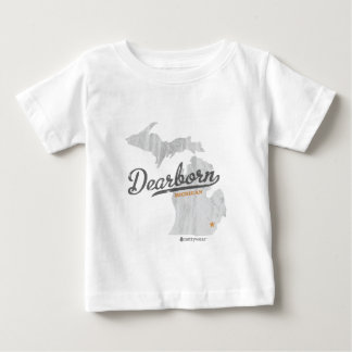 Camiseta Para Bebê Mapa de Dearborn Michigan