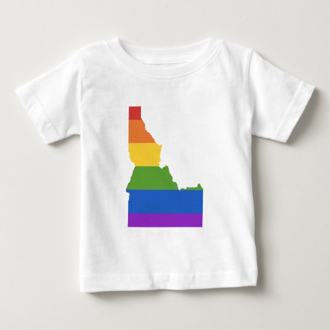Camiseta Para Bebê Mapa de Gay dos EUA| Estado de Idaho (Frente)