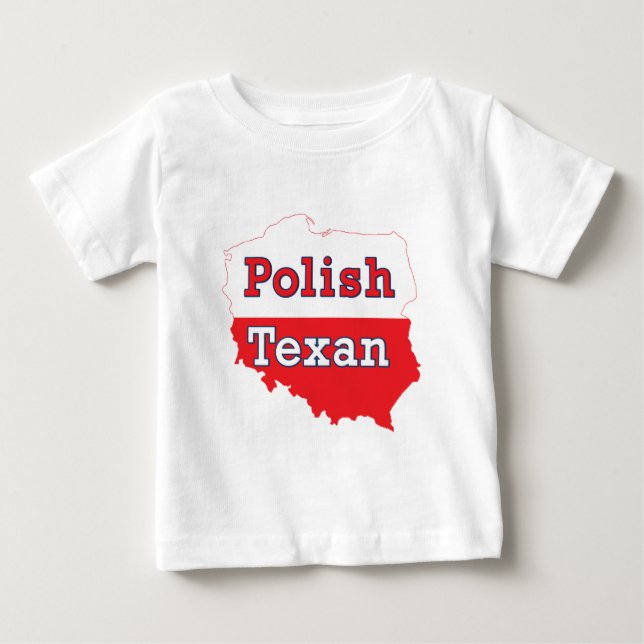 Camiseta Para Bebê Mapa de Polônia de Textos Poloneses (Frente)